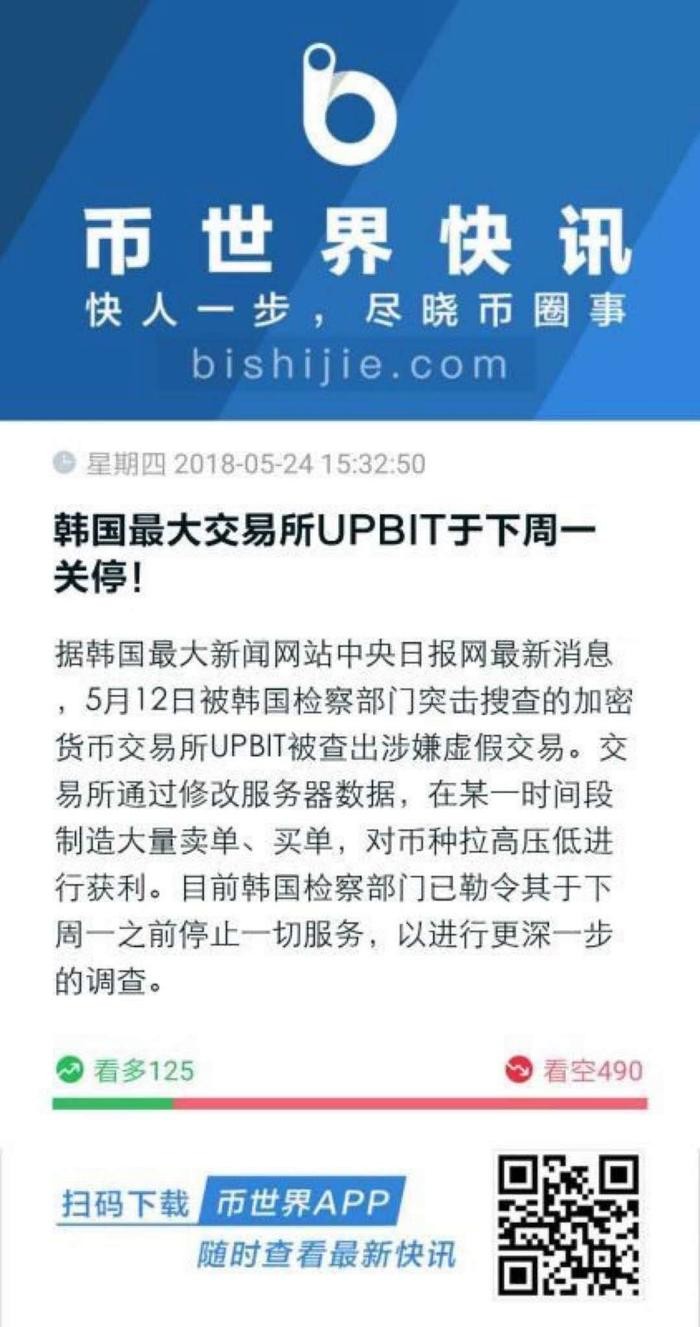 谣言！下周一，韩国交易所UPbit关闭或恶意卖空