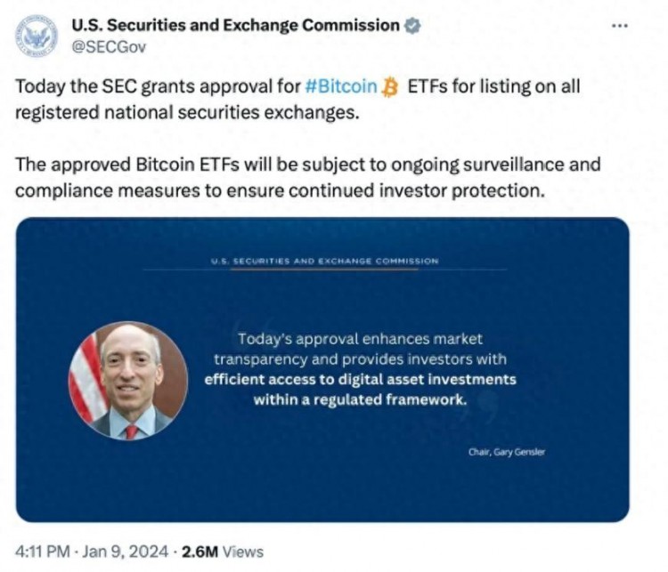 “大乌龙”出现在币圈。：SEC帐户被盗谎称获得比特币ETF批准 瞬间爆仓5000万美元